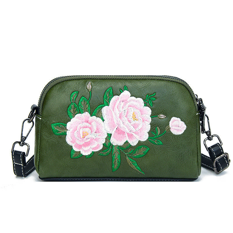 Nimara Ritual Peony Pomegranate Flowers Su Embroidery Journey Shopping Purse Shoulder Bag Crossbody Bag