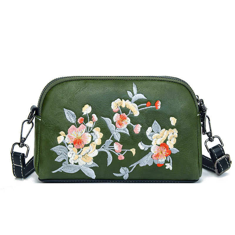 Nimara Ritual Peony Pomegranate Flowers Su Embroidery Journey Shopping Purse Shoulder Bag Crossbody Bag
