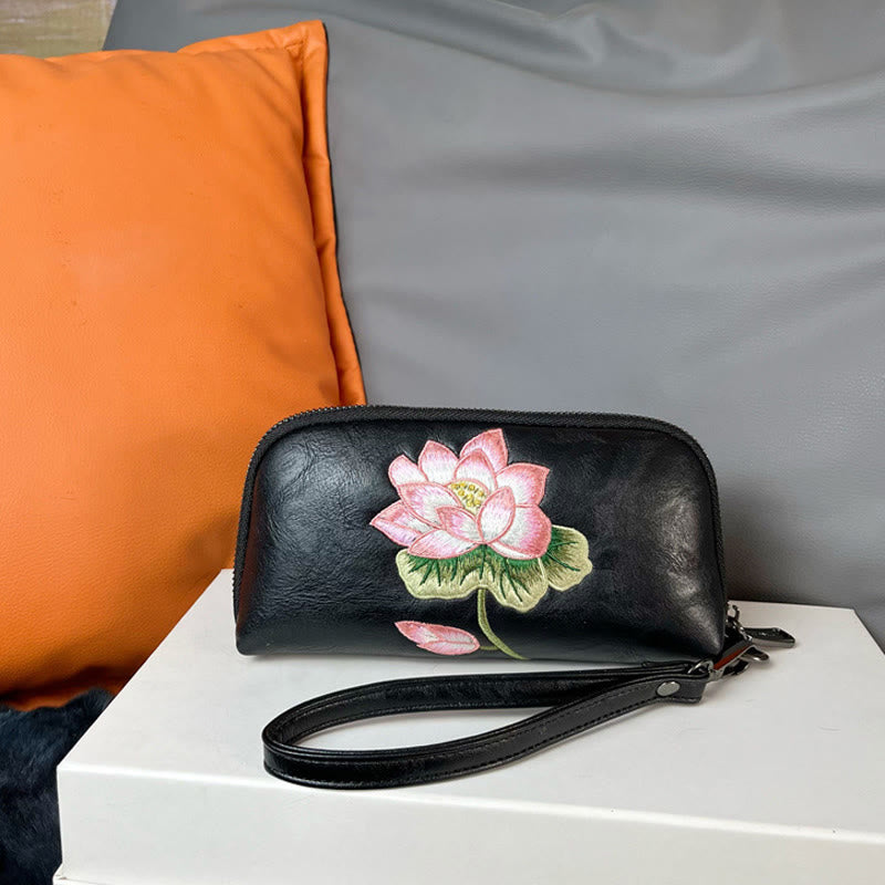 Nimara Ritual Lotus Su Embroidery Journey Shopping Purse Handbag