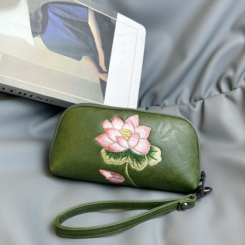 Nimara Ritual Lotus Su Embroidery Journey Shopping Purse Handbag