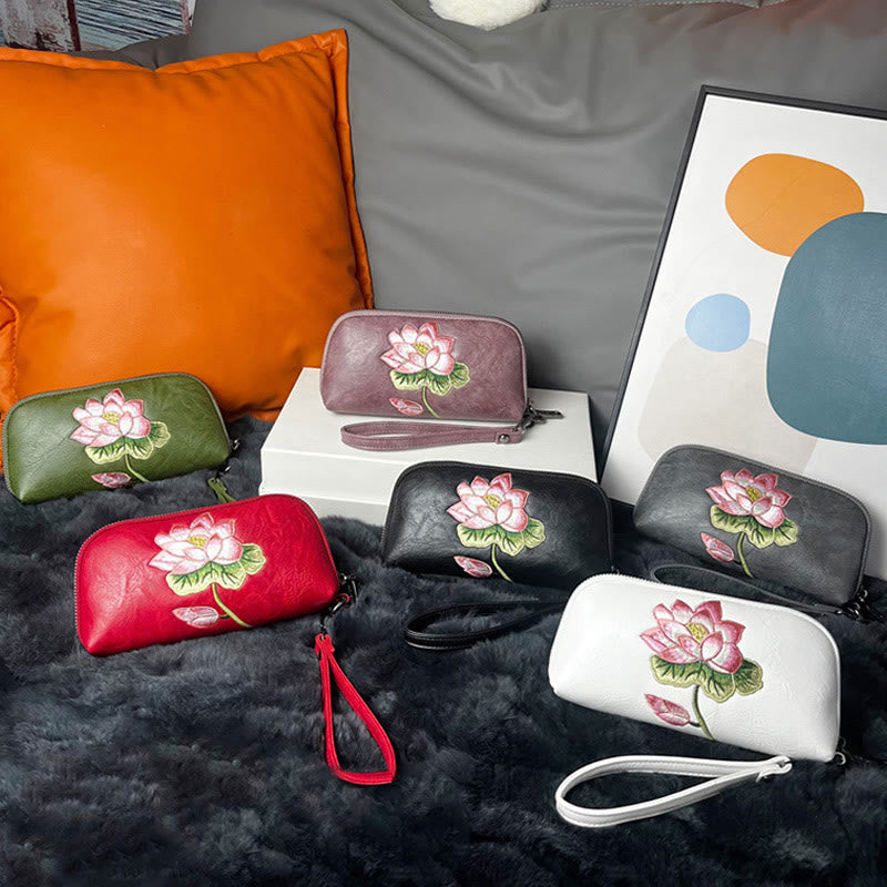 Nimara Ritual Lotus Su Embroidery Journey Shopping Purse Handbag
