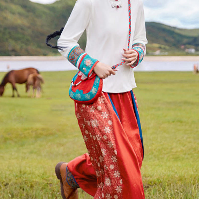 Nimara Ritual Ethnic Style Su Embroidery Journey Shopping Shoulder Bag Handbag Crossbody Bag
