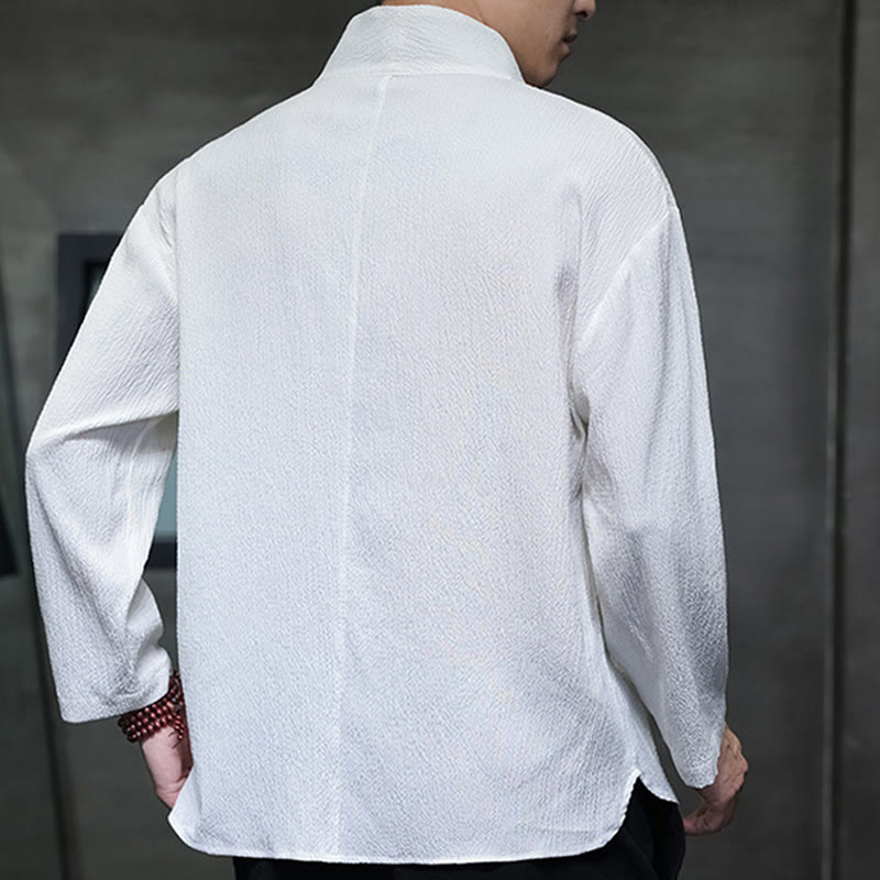 Nimara Ritual Simple V-Neck Long Sleeve T-Shirt Men Clothing