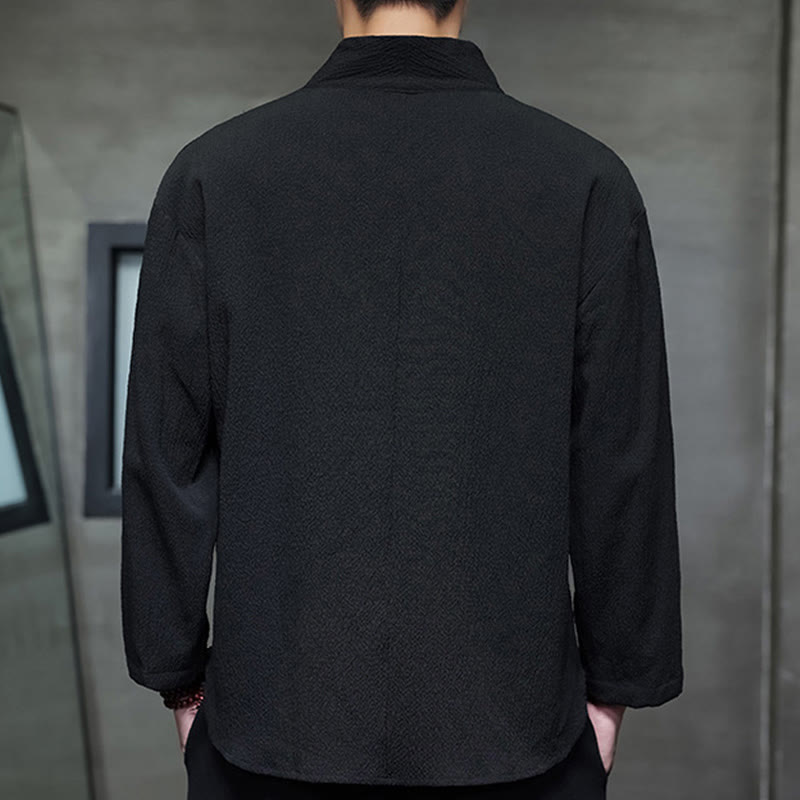 Nimara Ritual Simple V-Neck Long Sleeve T-Shirt Men Clothing