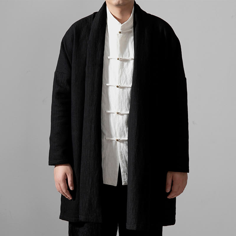 Nimara Ritual Fall Simple Cotton Fleece Lined Men's Mid-length Coat Clothing