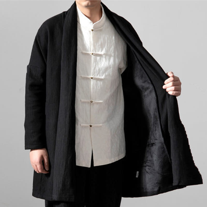 Nimara Ritual Fall Simple Cotton Fleece Lined Men's Mid-length Coat Clothing
