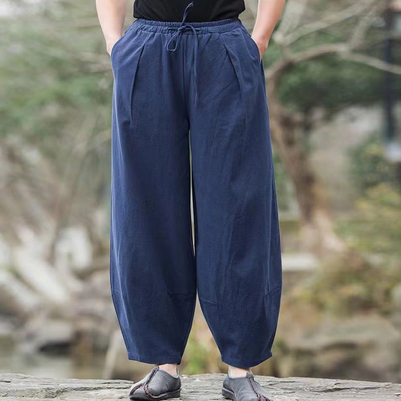 Nimara Ritual Casual Simple Drawstring Men's Harem Pants With Pockets