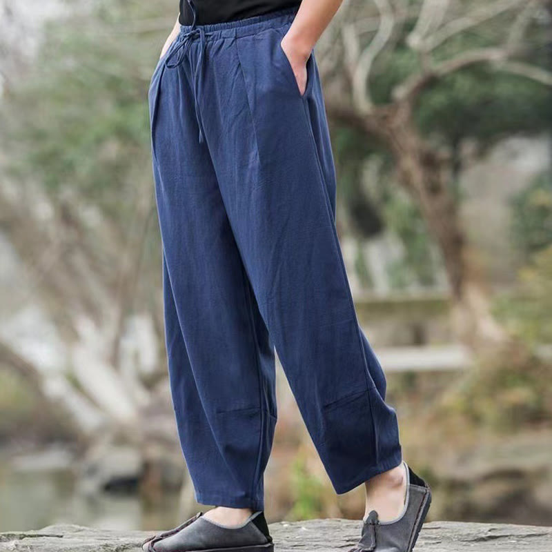 Nimara Ritual Casual Simple Drawstring Men's Harem Pants With Pockets