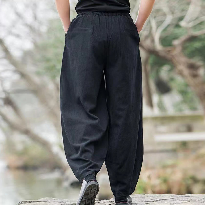 Nimara Ritual Casual Simple Drawstring Men's Harem Pants With Pockets