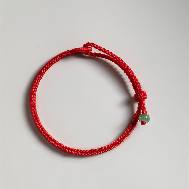 Love Strength Red String Jade Bracelet
