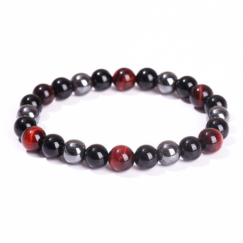 Nimara Ritual Natural Tiger's Eye Obsidian Hematite Positive Powerful Bracelet