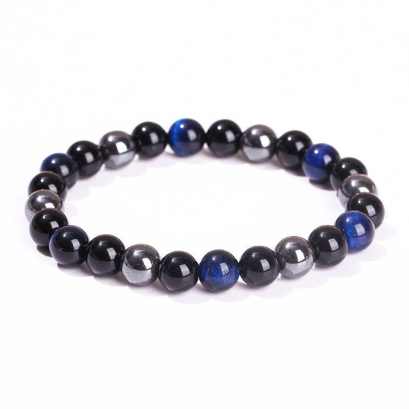 Nimara Ritual Natural Tiger's Eye Obsidian Hematite Positive Powerful Bracelet