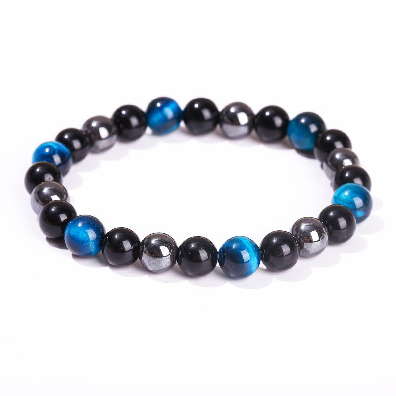Nimara Ritual Natural Tiger's Eye Obsidian Hematite Positive Powerful Bracelet