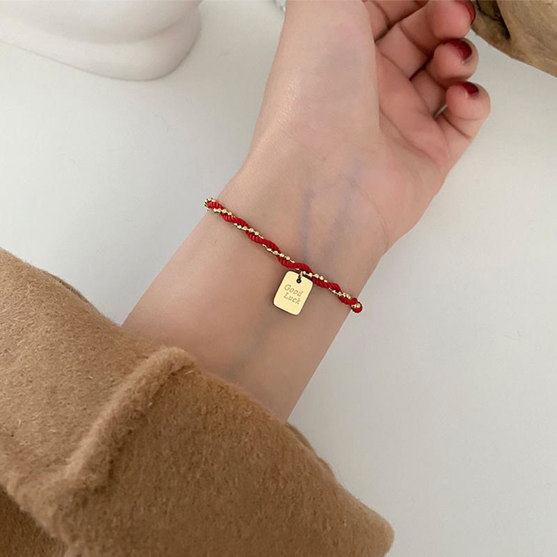 Nimara Ritual Red String Gold Plated Copper Good Luck Strength Bracelet