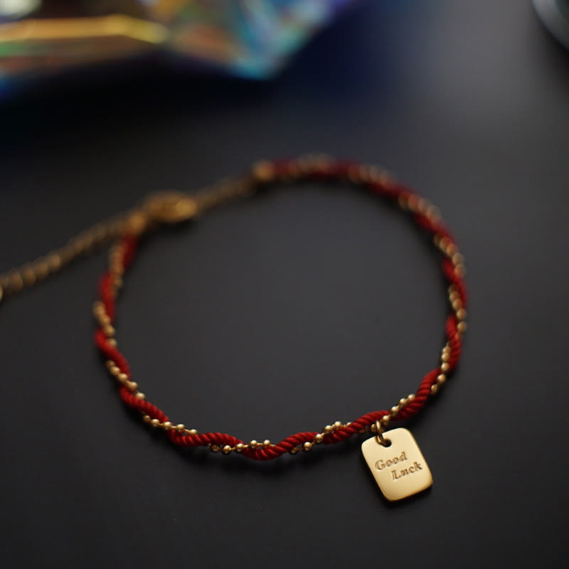 Nimara Ritual Red String Gold Plated Copper Good Luck Strength Bracelet