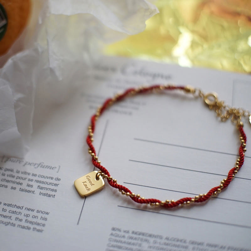 Nimara Ritual Red String Gold Plated Copper Good Luck Strength Bracelet
