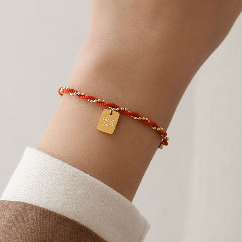Nimara Ritual Red String Gold Plated Copper Good Luck Strength Bracelet
