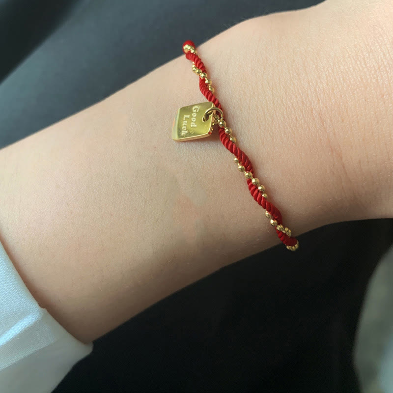 Nimara Ritual Red String Gold Plated Copper Good Luck Strength Bracelet