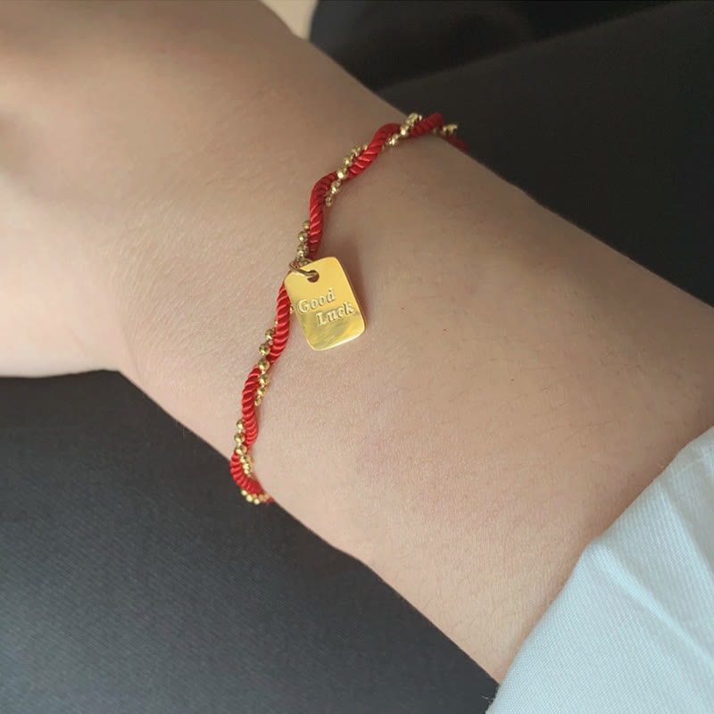 Nimara Ritual Red String Gold Plated Copper Good Luck Strength Bracelet