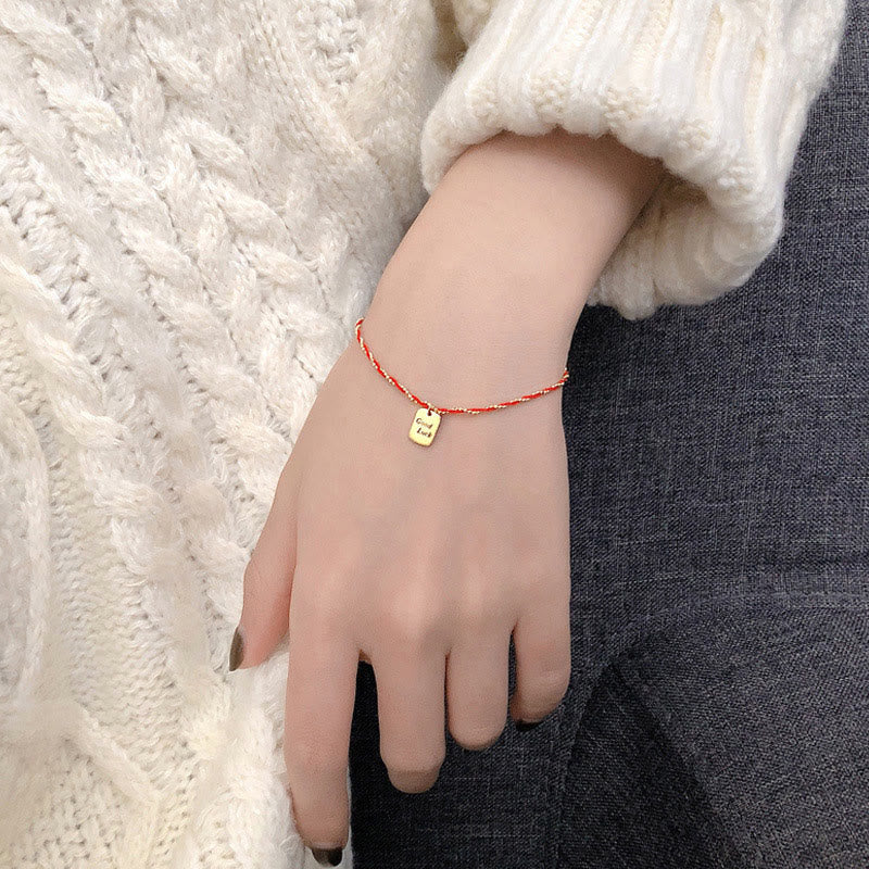 Nimara Ritual Red String Gold Plated Copper Good Luck Strength Bracelet