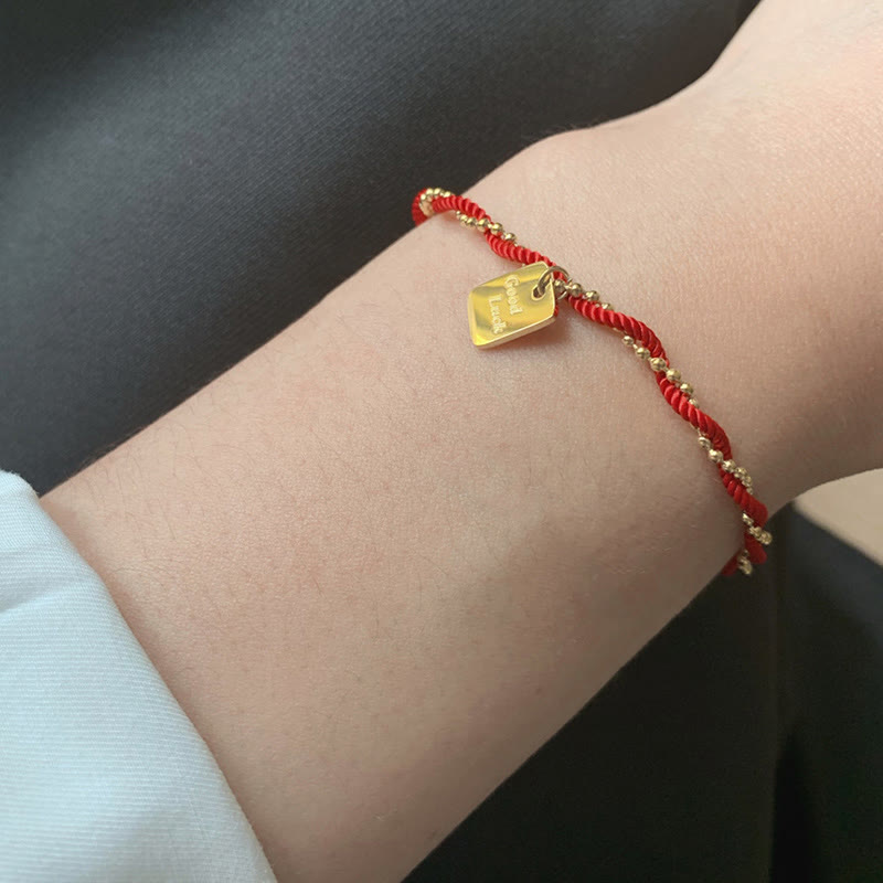 Nimara Ritual Red String Gold Plated Copper Good Luck Strength Bracelet
