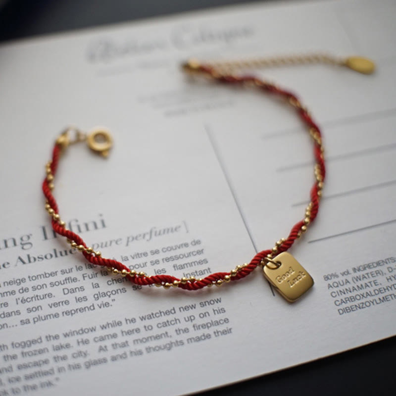 Nimara Ritual Red String Gold Plated Copper Good Luck Strength Bracelet