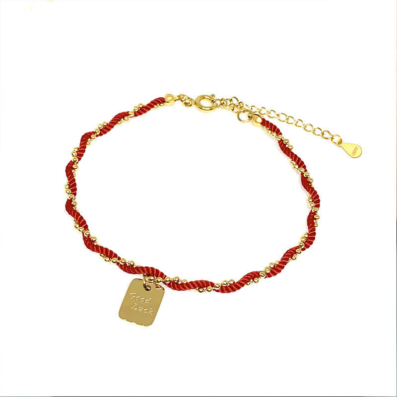 Nimara Ritual Red String Gold Plated Copper Good Luck Strength Bracelet