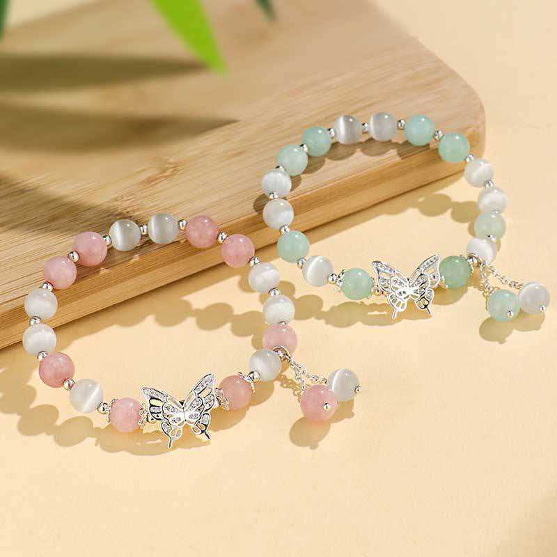 Nimara Ritual Chrysoberyl Cat's Eye Chalcedony Butterfly Love Bracelet