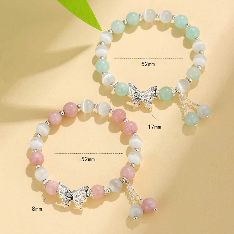 Nimara Ritual Chrysoberyl Cat's Eye Chalcedony Butterfly Love Bracelet