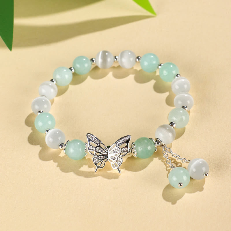 Nimara Ritual Chrysoberyl Cat's Eye Chalcedony Butterfly Love Bracelet