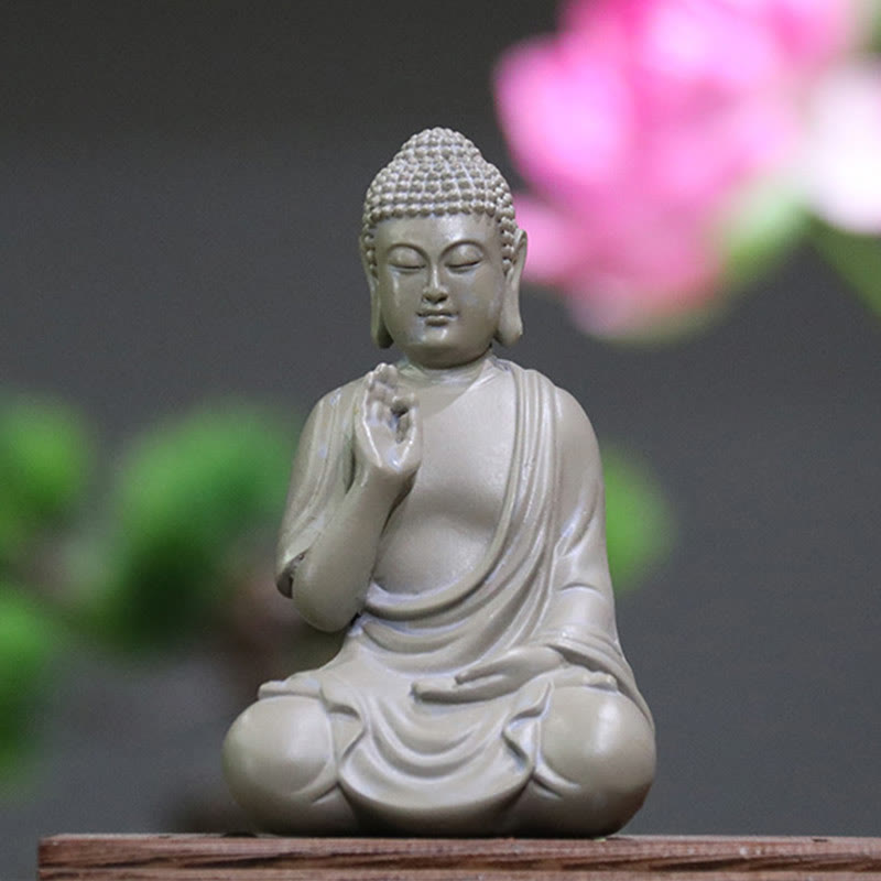 Nimara Ritual Small Meditation Prayer Resin Buddha Statue Compassion Home Desk Decoration