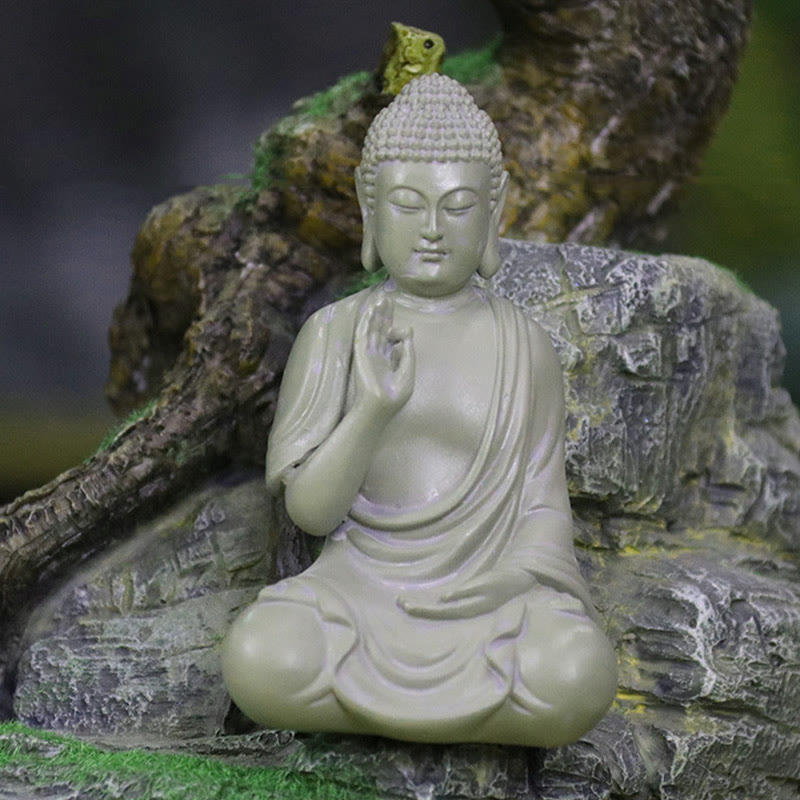 Nimara Ritual Small Meditation Prayer Resin Buddha Statue Compassion Home Desk Decoration