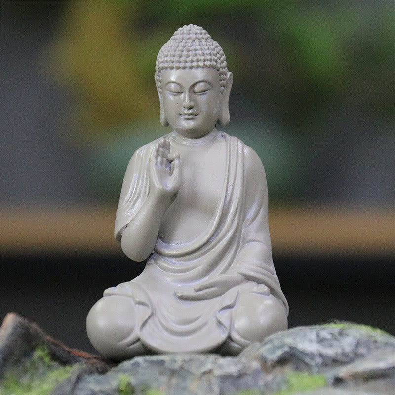 Nimara Ritual Small Meditation Prayer Resin Buddha Statue Compassion Home Desk Decoration