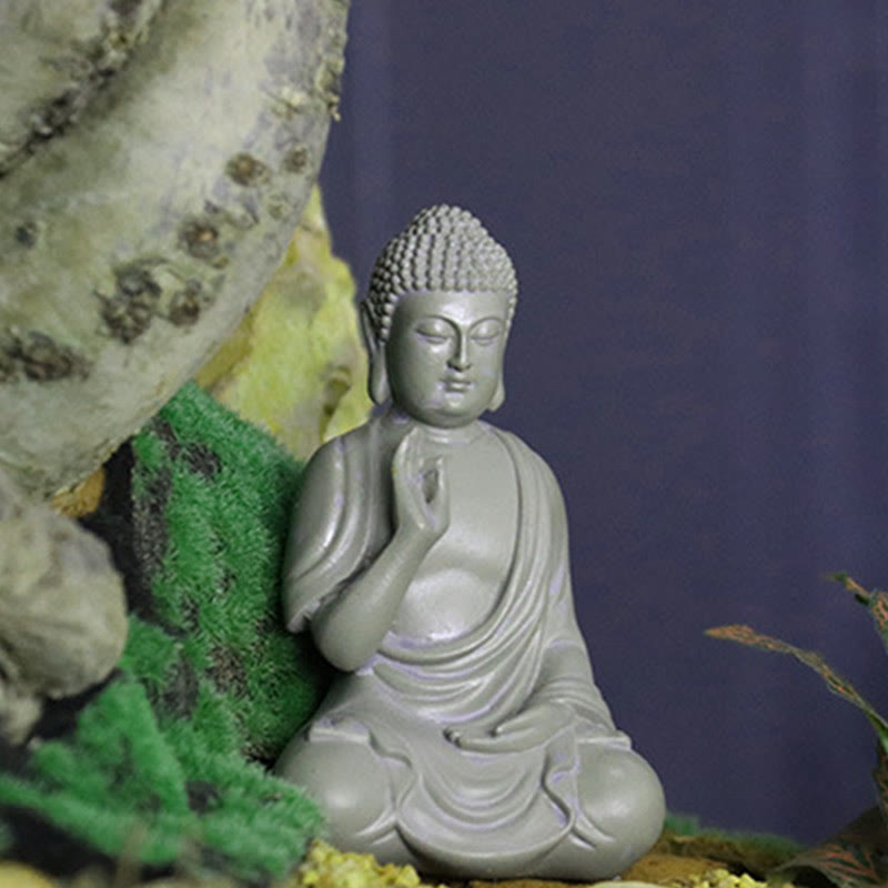 Nimara Ritual Small Meditation Prayer Resin Buddha Statue Compassion Home Desk Decoration