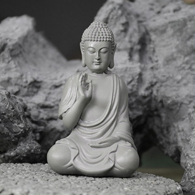 Nimara Ritual Small Meditation Prayer Resin Buddha Statue Compassion Home Desk Decoration