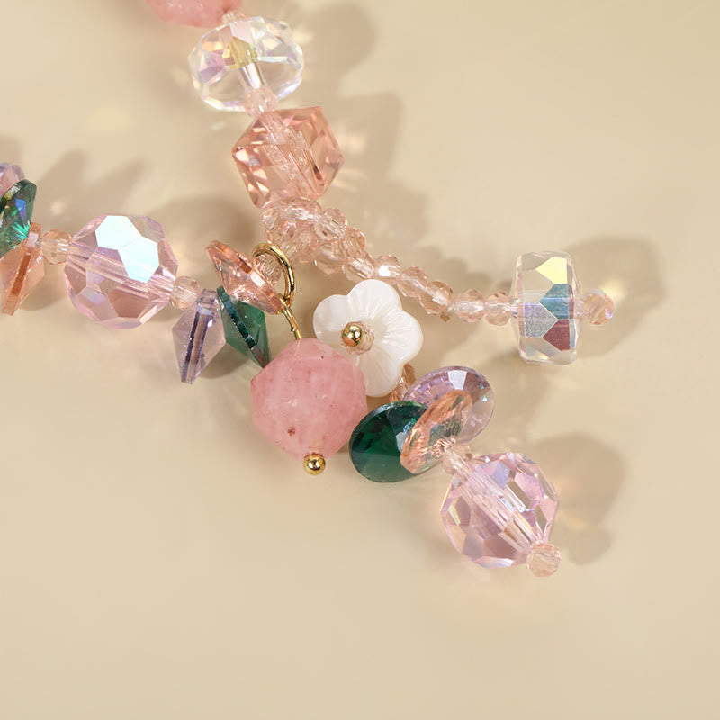 Nimara Ritual Pink Crystal Green Crystal White Crystal Flower Warmth Bracelet