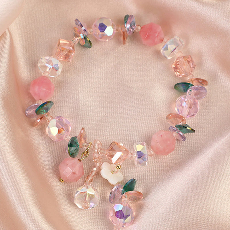 Nimara Ritual Pink Crystal Green Crystal White Crystal Flower Warmth Bracelet