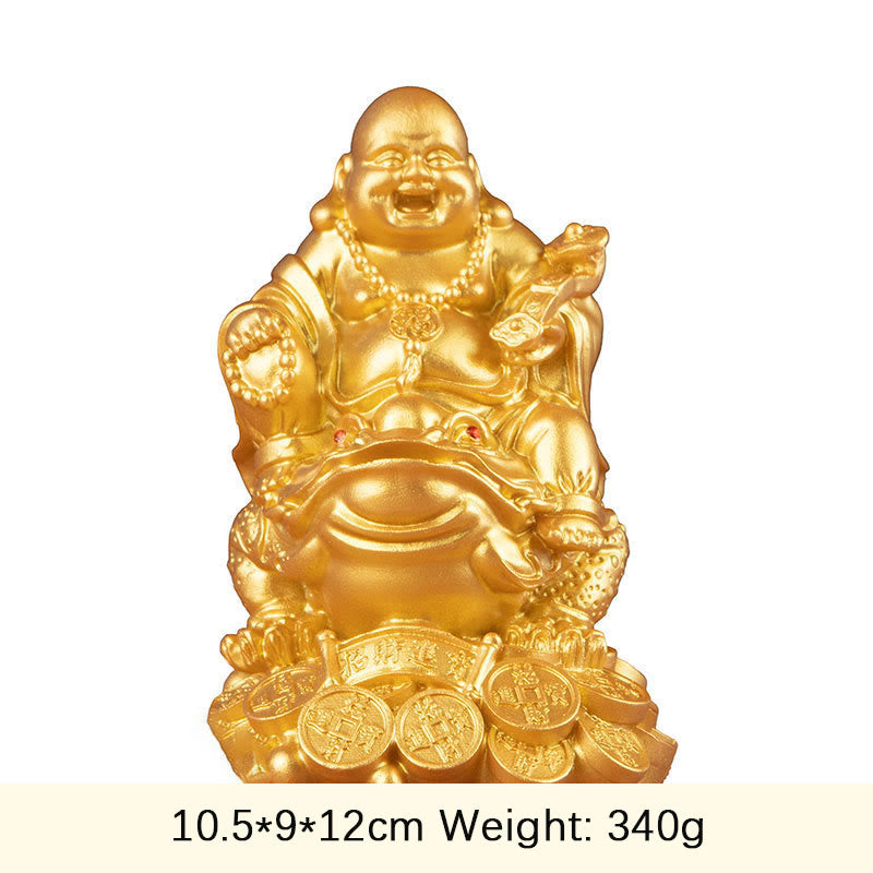 Nimara Ritual Laughing Buddha Feng Shui Frog Toad Copper Coins Attract Wealth Resin Statue Home Decoration