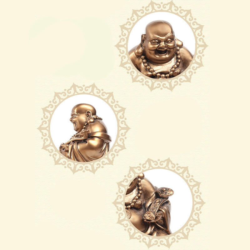 Nimara Ritual Laughing Buddha Feng Shui Frog Toad Copper Coins Attract Wealth Resin Statue Home Decoration
