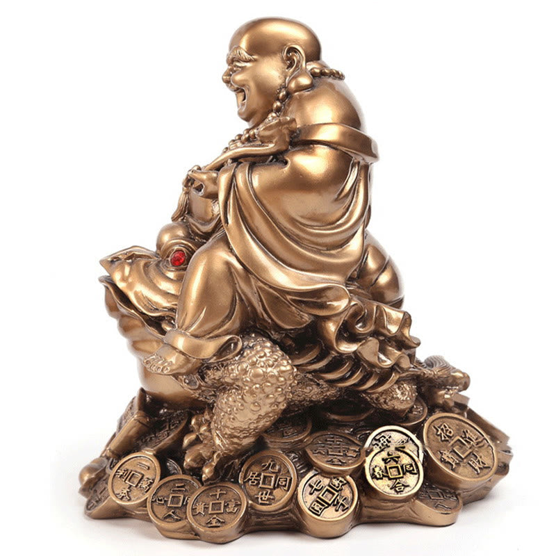 Nimara Ritual Laughing Buddha Feng Shui Frog Toad Copper Coins Attract Wealth Resin Statue Home Decoration