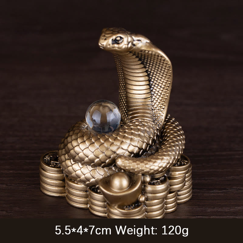 Nimara Ritual Year Of The Snake Ingots Copper Coins Ball Wealth Resin Statue Home Decoration