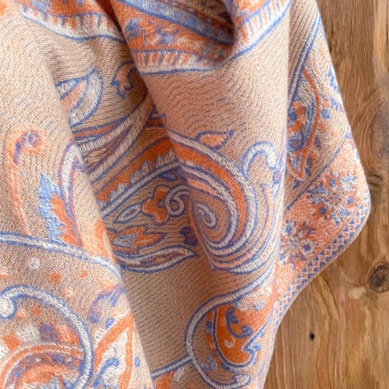 Nimara Ritual Tibetan Cashew Flower Tassel Shawl Fall Winter Cozy Travel Scarf Wrap