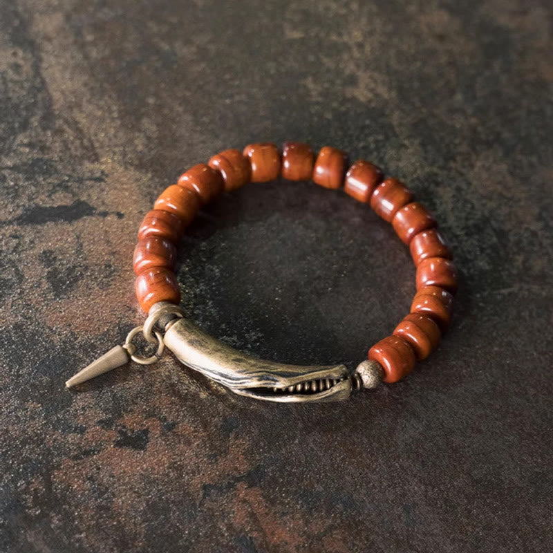 Nimara Ritual Bone Beads Copper Cone Pendant Strength Bracelet