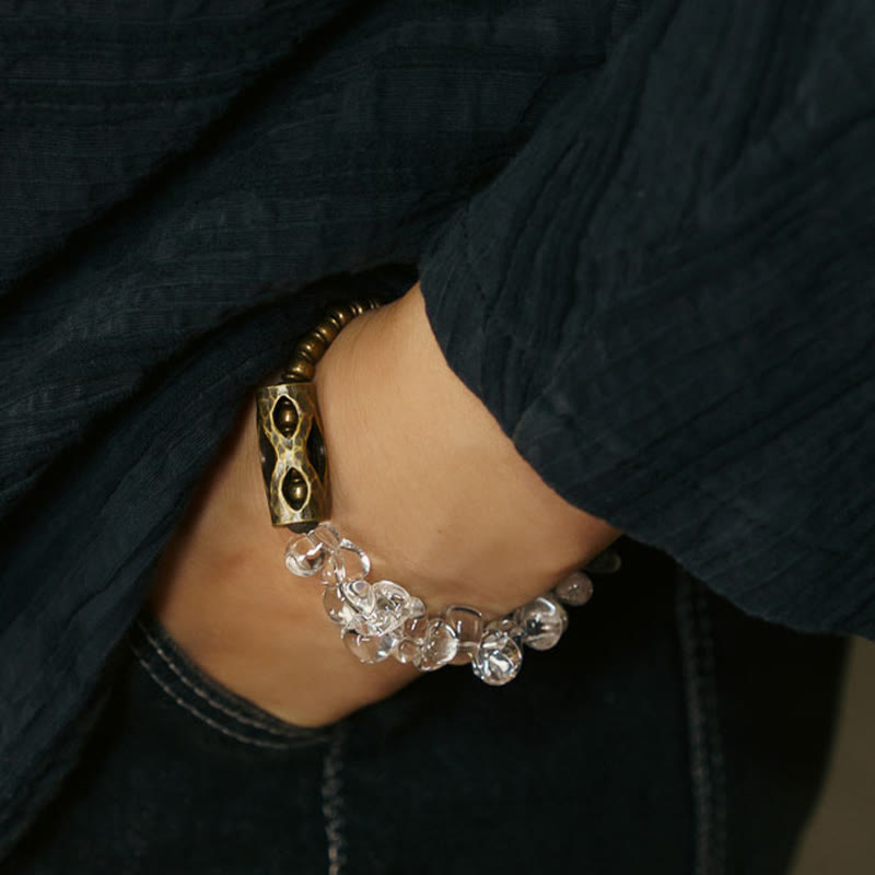 Nimara Ritual Irregular White Crystal Copper Clarity Bracelet