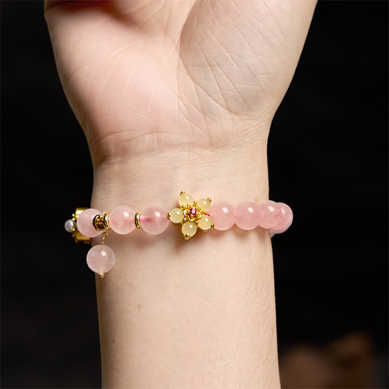 Nimara Ritual Pink Crystal Citrine Flower Warmth Bracelet