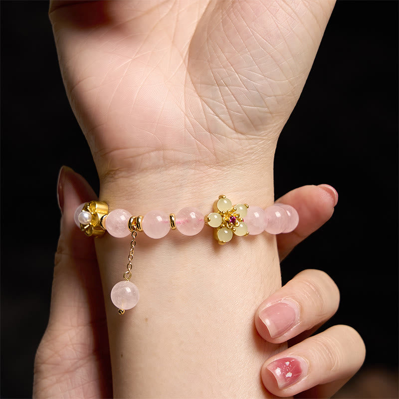 Nimara Ritual Pink Crystal Citrine Flower Warmth Bracelet