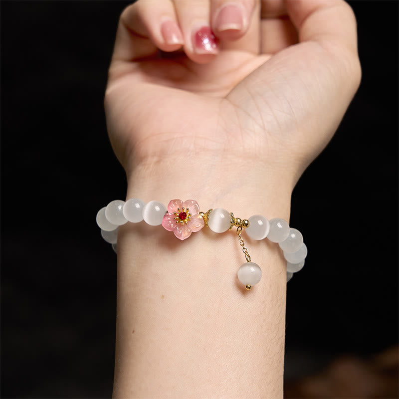 Nimara Ritual Chrysoberyl Cat's Eye Pink Flowers Support Bracelet