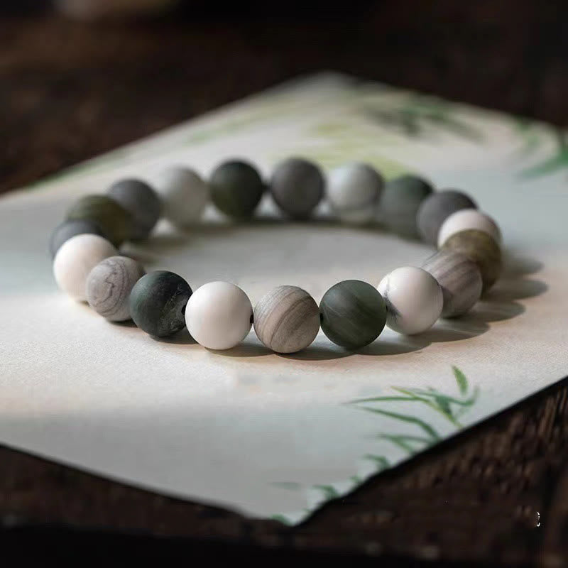 Nimara Ritual White Turquoise Picasso Jasper Green Calcite Blessing Bracelet