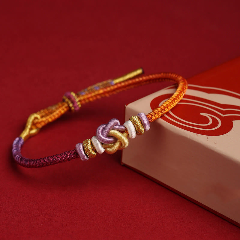 Nimara Ritual Colorful String Heart Knot Protection Braided Bracelet