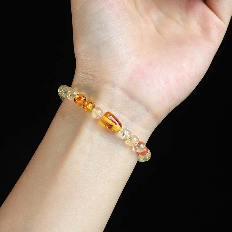 Nimara Ritual Natural Citrine Pearl Topaz White Crystal Protection Bracelet
